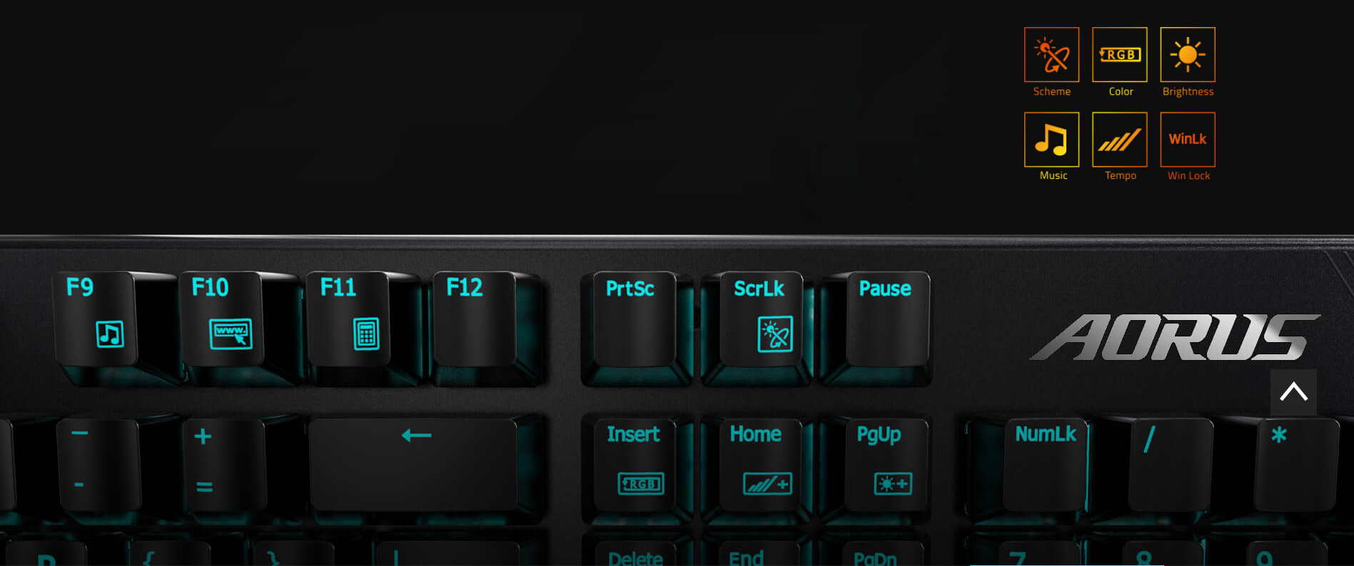 Keyboard Gigabyte Aorus K1 RGB (USB/Red sw) tích hợp phím chức năng tiện lợi